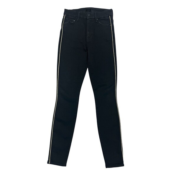 Mother High Waisted Looker Not Guilty One Liner Skinny Jeans Black Women Size 26 - Picture 4 of 12